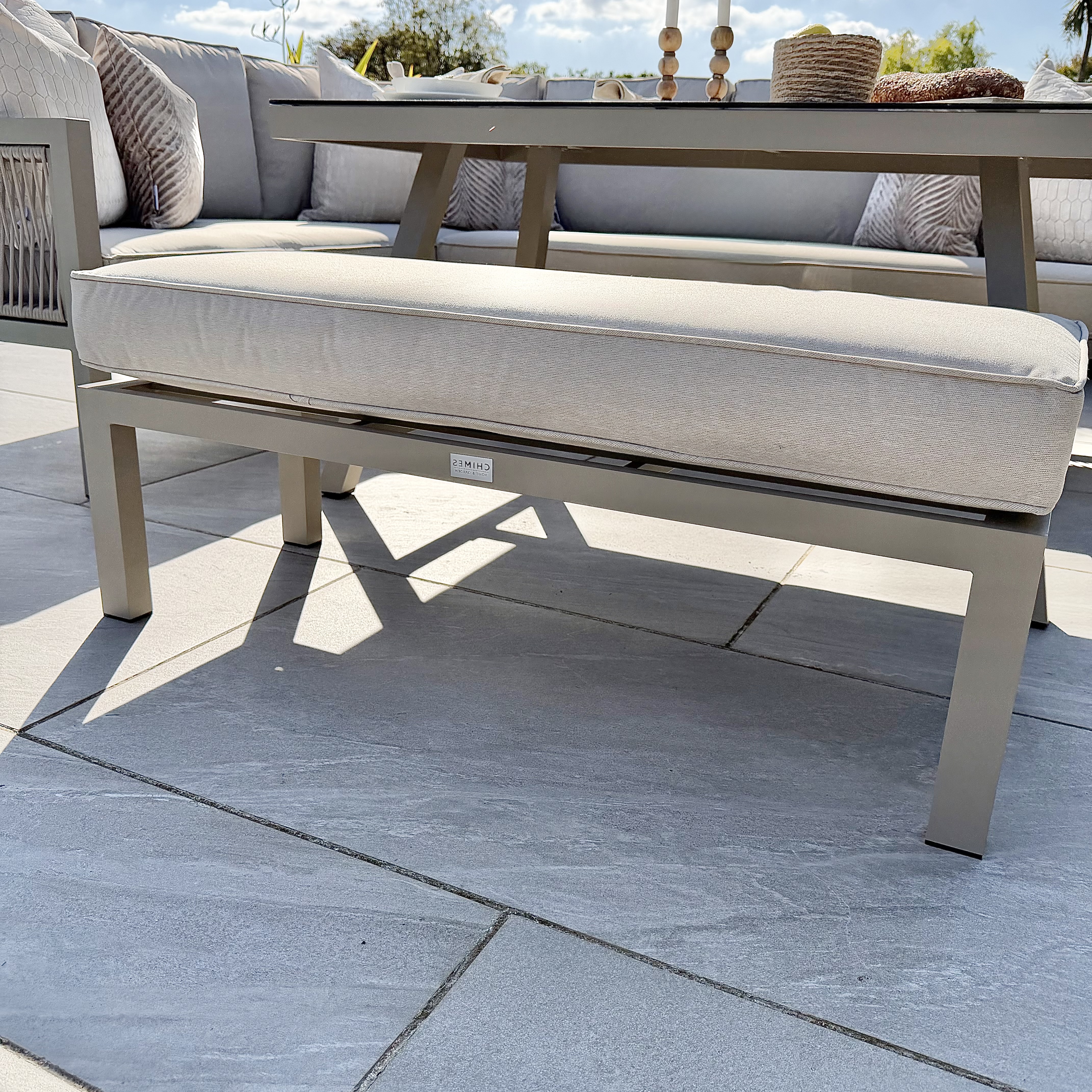 Chimes - Seville Aluminium Casual Corner Dining Set - Left Hand - Champagne